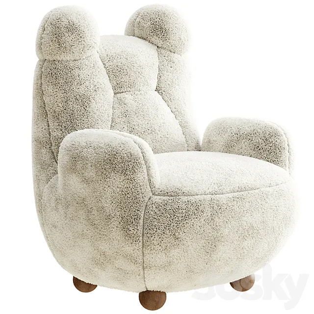 Papa bear armchair fur 3DSMax File