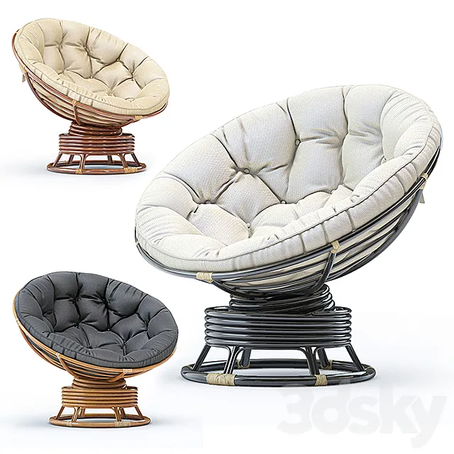 Papasan rocking chair 3DS Max Model