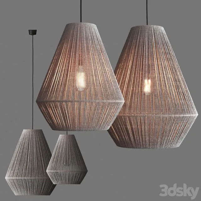 Paper rope lantern pendant 3dsMax Model