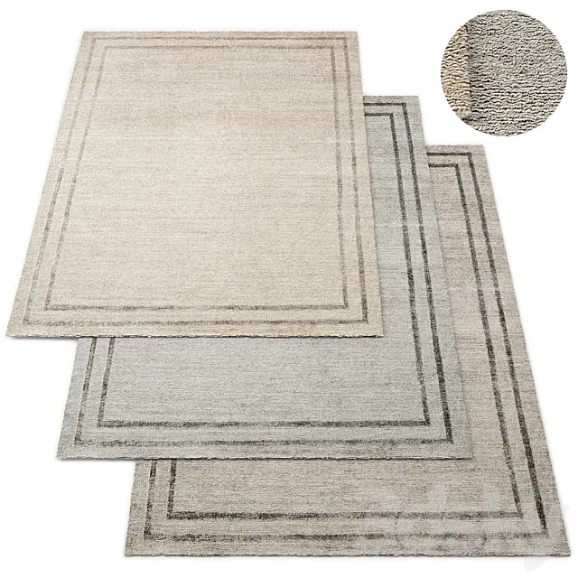 Parallel Border Hand-Knotted RH Rug Collection 3DS Max Model