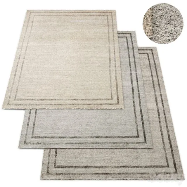 Parallel Border Hand-Knotted RH Rug Collection 3dsMax Model