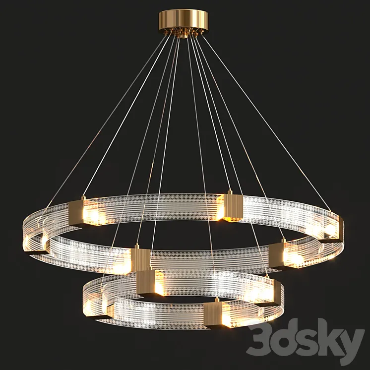 Parallel Ring Led Chandelier 3DS Max Model