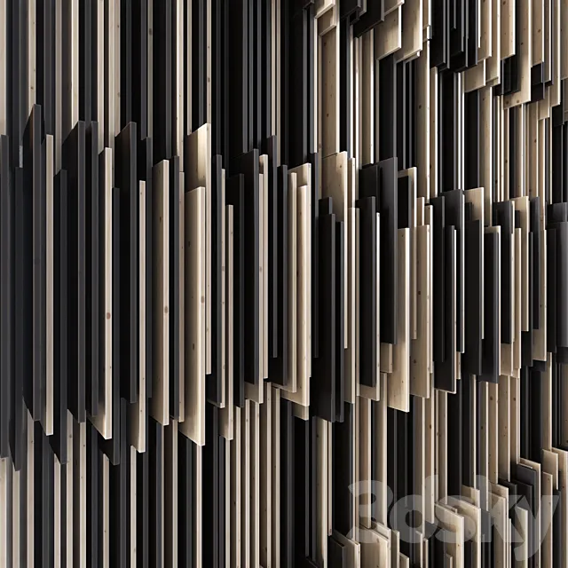 Parametric wood panel “Strokes” 3DS Max Model