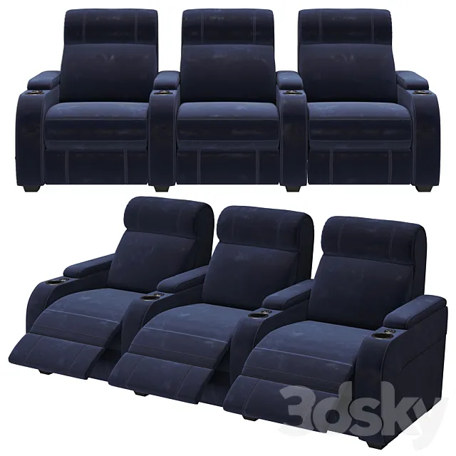 PARAMOUNT + 3 CINEMA SEATS 3ds Max