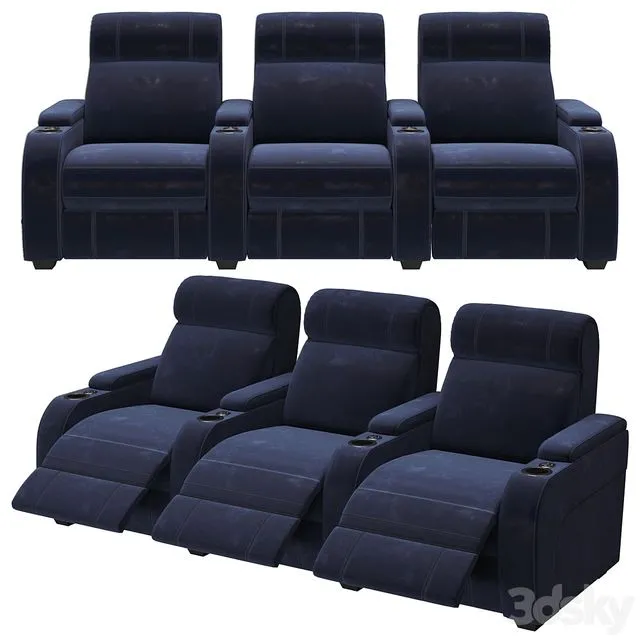 PARAMOUNT + 3 CINEMA SEATS 3dsMax Model