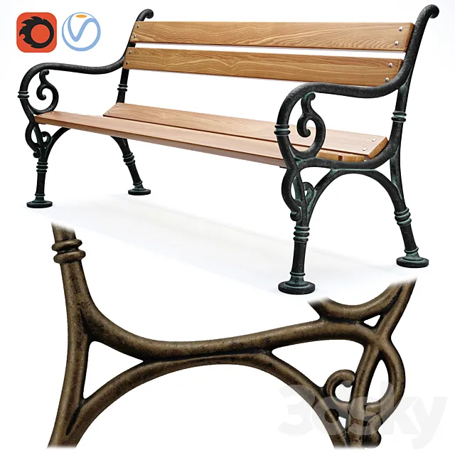 Park Bench 02 3ds Max