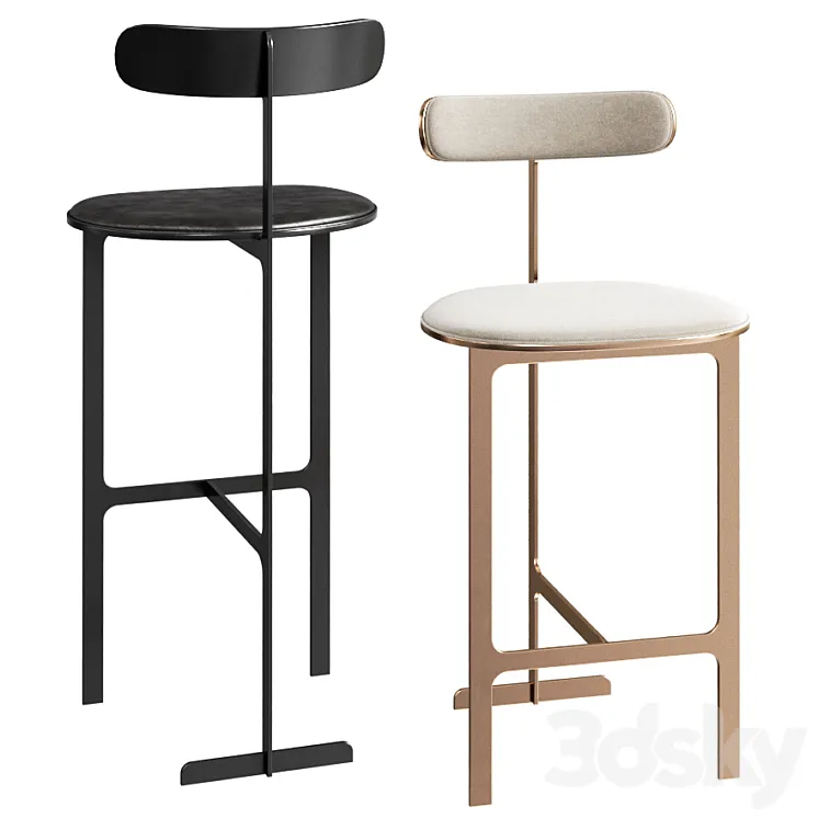 Park Place Counter or Bar Stool by Yabu Pushelberg 3DS Max Model