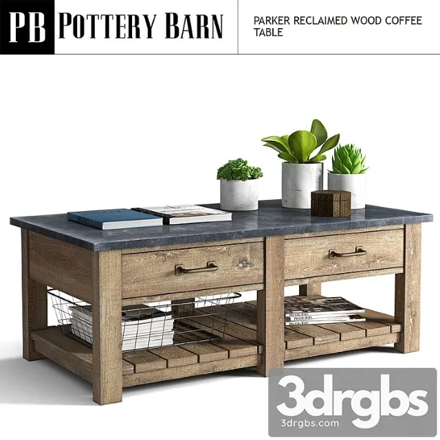 Parker reclaimed wood coffee table 2 3dsmax Download