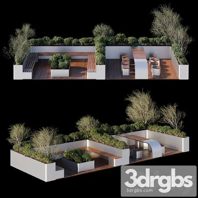 Parklet – recreation area in the park and urban environment 3dsmax Download