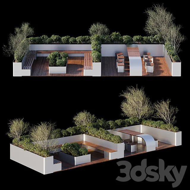 Parklet – recreation area in the park and urban environment 3ds Max