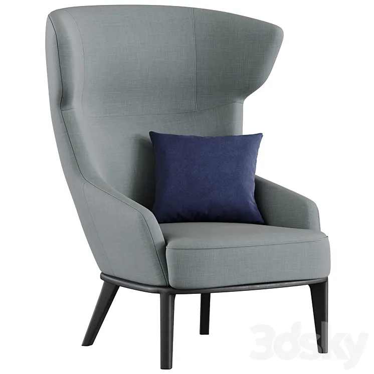Parla Wing back Armchair 3DS Max Model