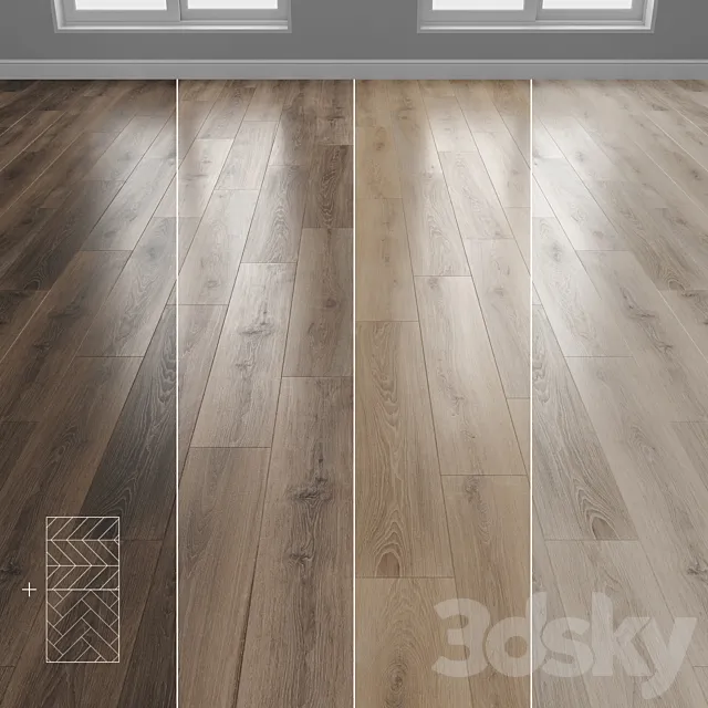 Parquet 4 colors Linear herringbone chevron setquad8 3DS Max Model