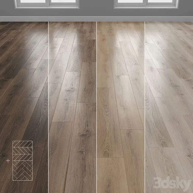 Parquet 4 Colors Linear Herringbone Chevron Setquad8 3dsMax Model