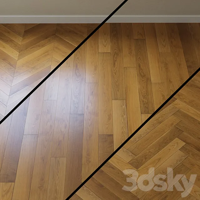 Parquet board Karelia Oak Grain Brown 3DS Max Model