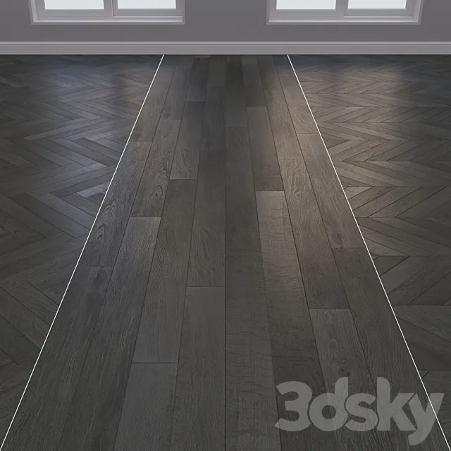 Parquet board Kraft Oak layout Christmas tree chevron and linear 3 3DS Max Model