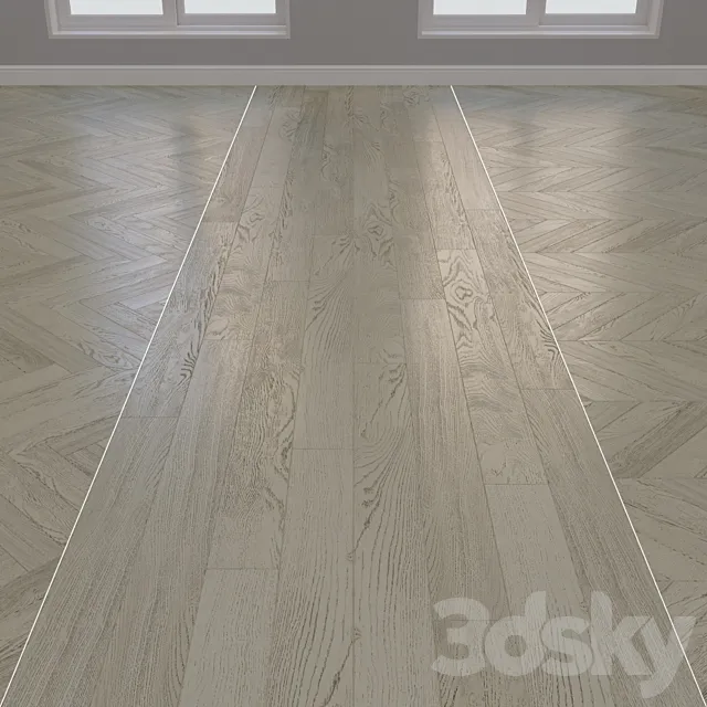 Parquet board Kraft Oak layout Christmas tree chevron and linear 5 3ds Max