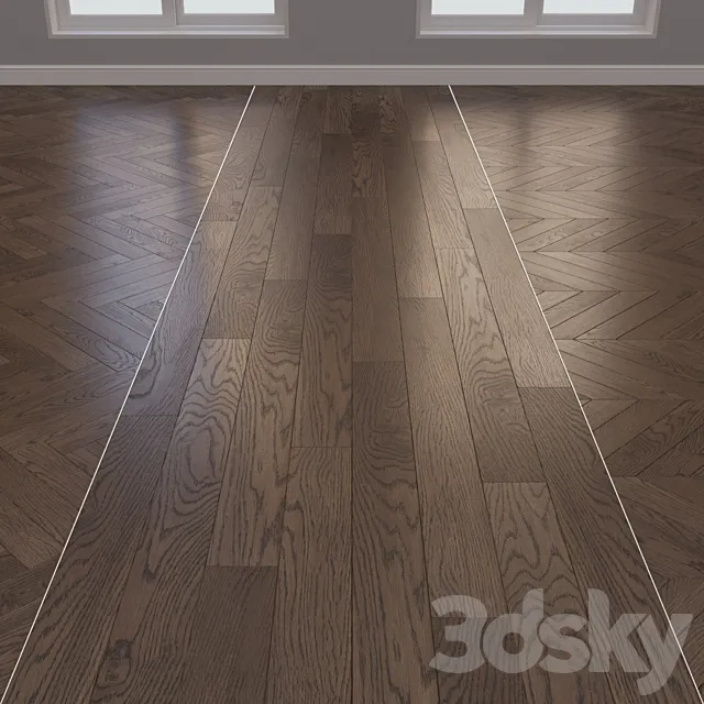 Parquet board Kraft Oak layout Christmas tree chevron and linear 8 3DS Max Model