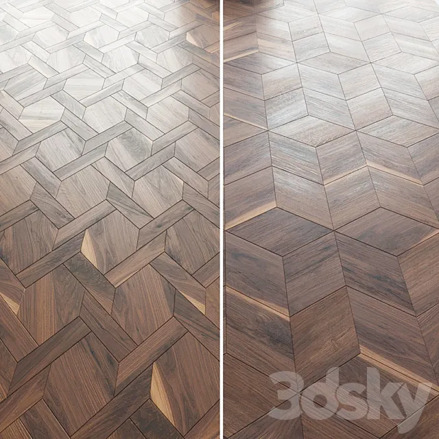 Parquet CP Parquet New Cubo Hexagon Canestro 3DS Max Model