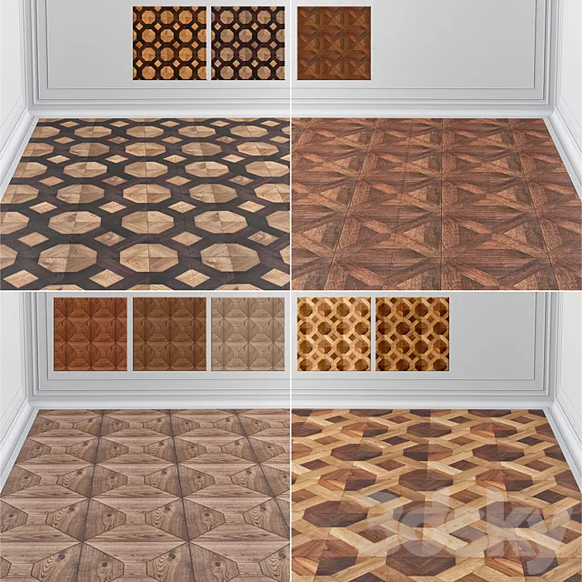 Parquet geometric pattern 3ds Max