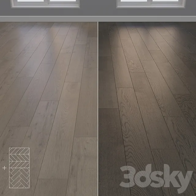 Parquet Oak 2 types layout Christmas tree chevron and linear setduo26 3ds Max