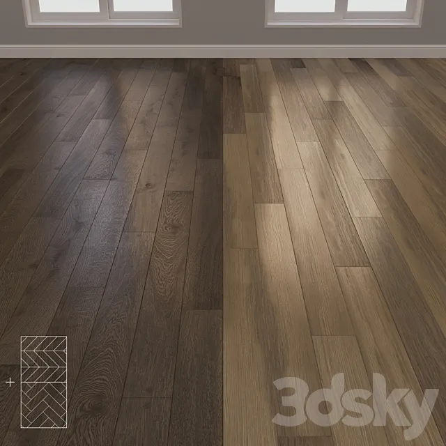 Parquet Oak 2 types layout herringbone chevron and linear setduo2 3ds Max