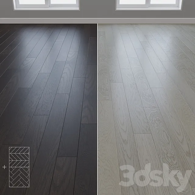 Parquet Oak 2 types layout herringbone chevron and linear setduo28 3ds Max