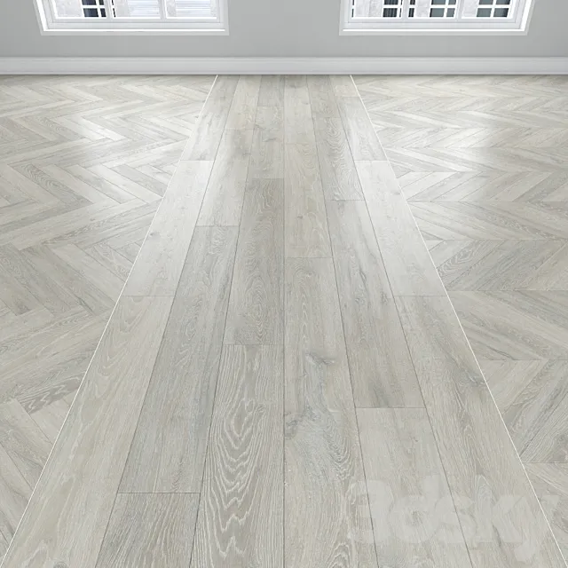 Parquet Oak 3 types: herringbone linear chevron. 3ds Max