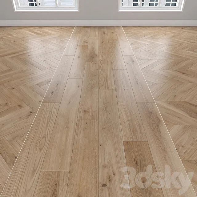 Parquet Oak 3 types: herringbone linear chevron. 3ds Max