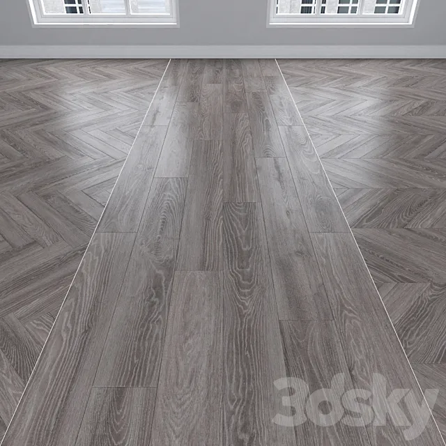 Parquet Oak 3 types: herringbone linear chevron. 3ds Max