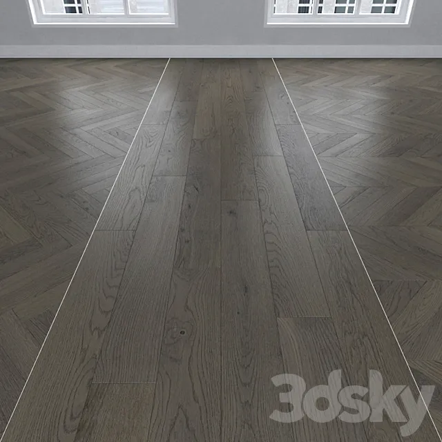 Parquet Oak 3 types: herringbone linear chevron. 3ds Max