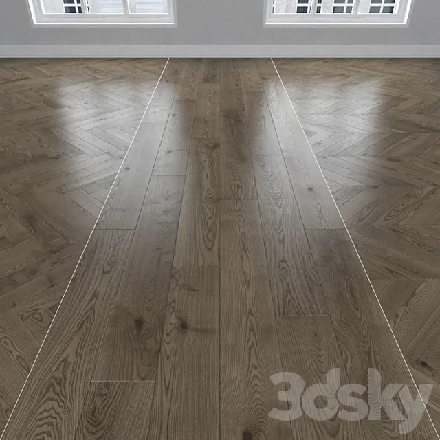 Parquet Oak 3 types: herringbone linear chevron. 3ds Max