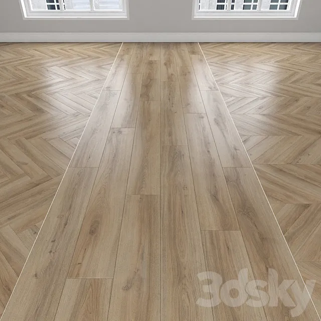 Parquet Oak 3 types: herringbone linear chevron 3ds Max