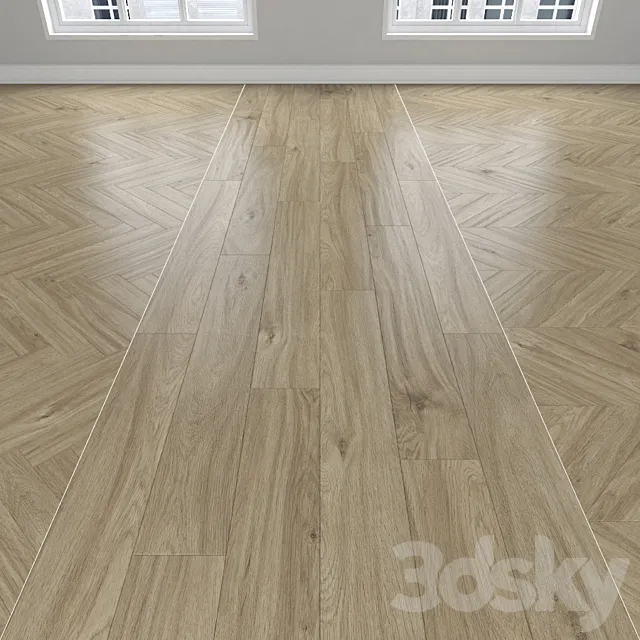 Parquet Oak 3 types: herringbone linear chevron. 3DS Max Model