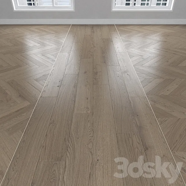 Parquet Oak 3 types: herringbone linear chevron. 3DS Max Model