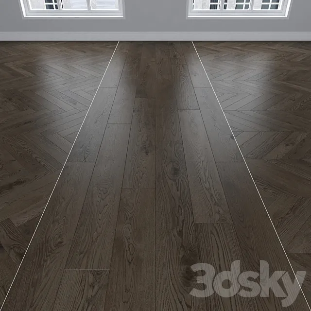 Parquet Oak 3 types: herringbone linear chevron. 3DS Max Model