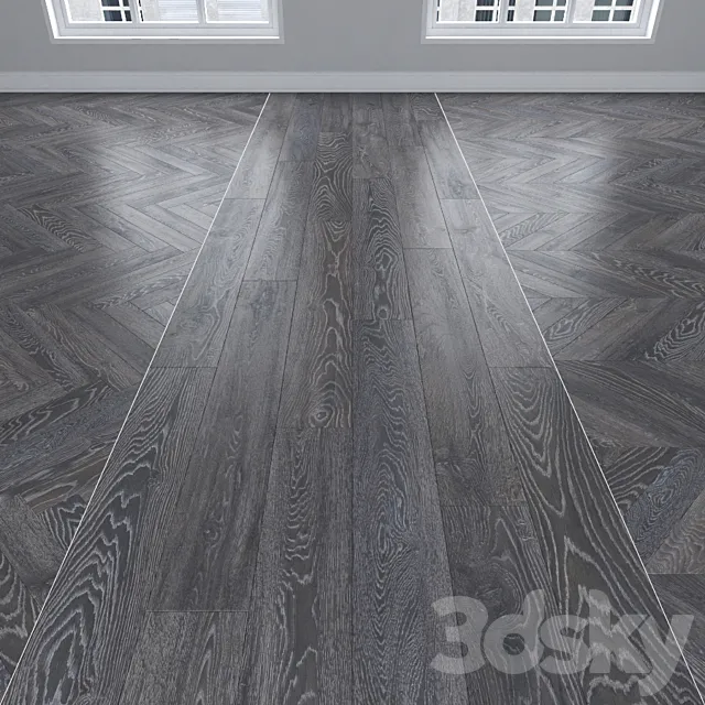 Parquet Oak 3 types: herringbone linear chevron. 3DS Max Model