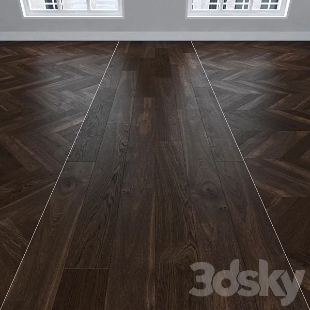 Parquet Oak agate 3 types. Christmas tree linear chevron. 3DS Max Model