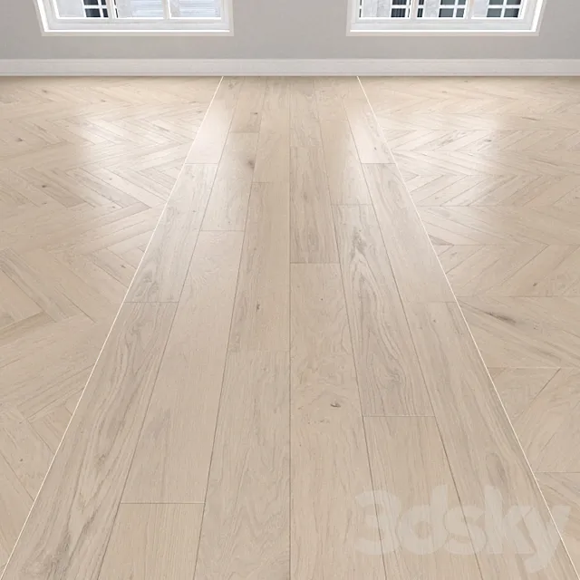 Parquet Oak light 3 types: herringbone linear chevron. 3DS Max Model