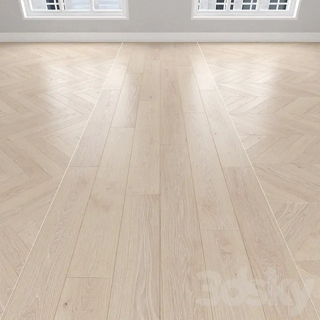 Parquet Oak light 3 types: herringbone linear chevron. 3ds Max