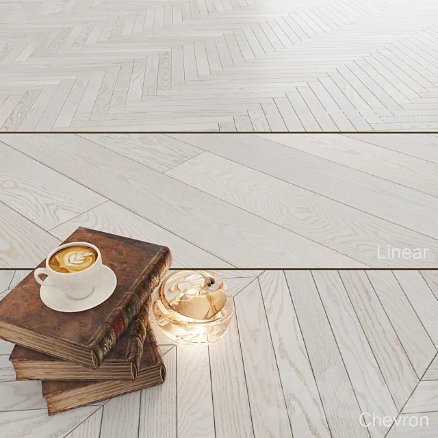 Parquet Polarwood Oak Elara White Matt 3DS Max Model