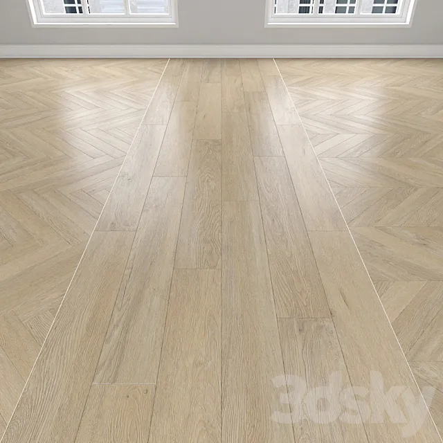 Parquet Sand Oak 3 types: herringbone linear chevron. 3dsMax Model