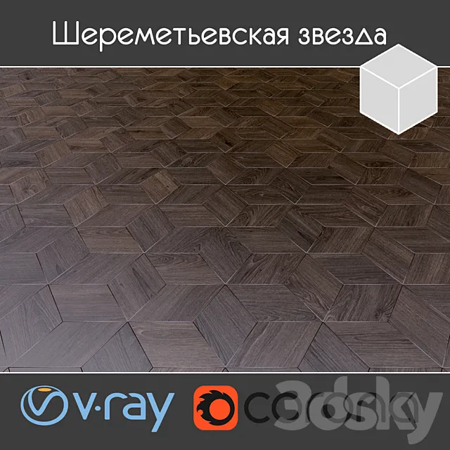 Parquet Sheremetyevo star 1-3 3ds Max