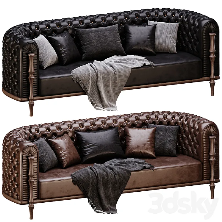 PARSAHOME Esfahan Chesterfield Sofa Modern 3DS Max Model
