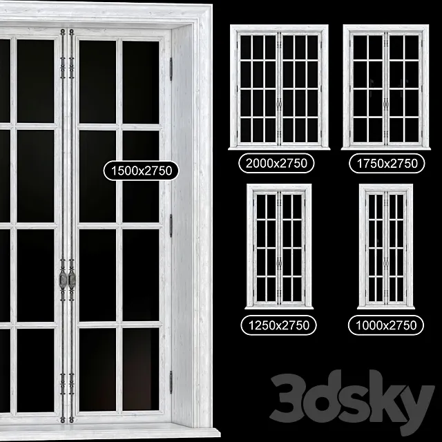 PART_1 COLLECTION FRENCH WINDOWS 1000-2000 mm (V-ray_Corona) 3DSMax File