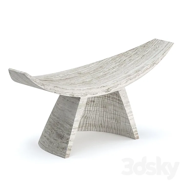 Partera travertine stool 3DS Max Model