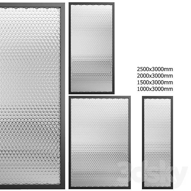 Partition with embossed glass No. 4 3ds Max