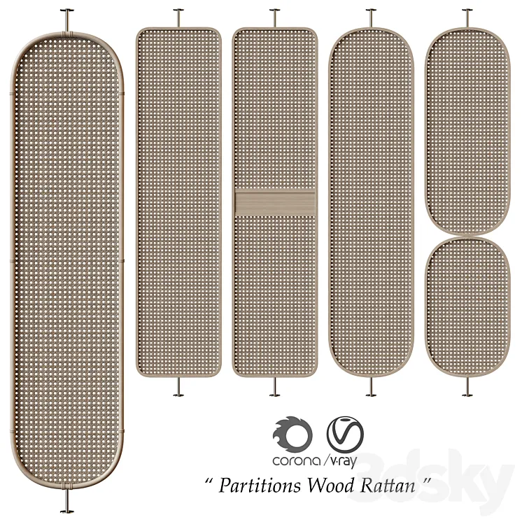 “Partitions “”Wood Rattan””” 3DS Max