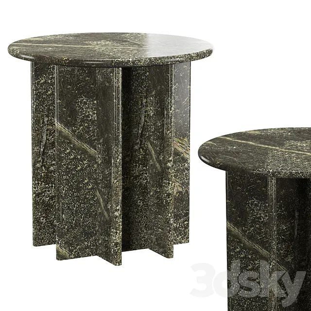 PASAR ROUND GREEN MARBLE SIDE TABLE 3DS Max Model