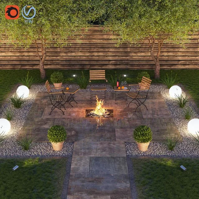 Patio set for exterior 3dsMax Model