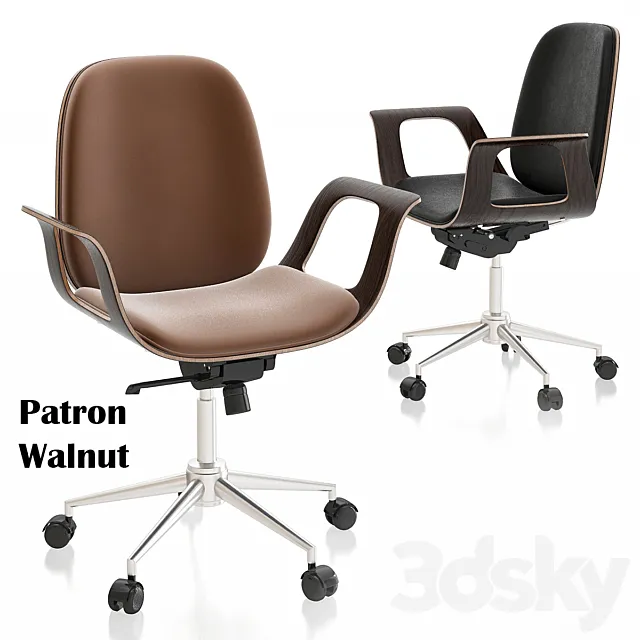 Patron Walnut Office Chair 3DSMax File